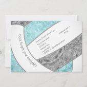 Invitation fête d'anniversaire de volley-ball gris aqua (Dos)