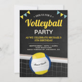 Invitation Fête d'anniversaire de volleyball de plage (Devant)