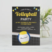 Invitation Fête d'anniversaire de volleyball de plage (Debout devant)