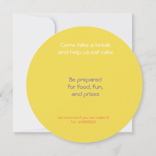 Invitation fête d'anniversaire de water baloon (Dos)