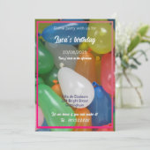 Invitation fête d'anniversaire de water baloon (Debout devant)