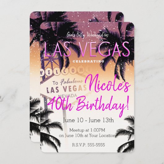 Invitation Fête d'anniversaire de week-end d'été des filles à (Devant / Derrière)