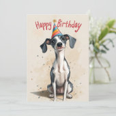 Invitation Fête d'anniversaire de Whippet Dog (Debout devant)