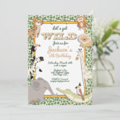 Invitation Fête d'anniversaire de Wild Jungle Safari (Debout devant)