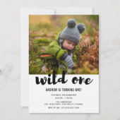 Invitation Fête d'anniversaire de Wild One Photo Baby (Devant)
