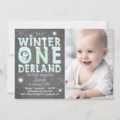 Invitation Fête d'anniversaire de Winter Onederland invitatio (Devant)