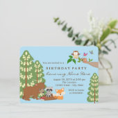 Invitation Fête d'anniversaire de Woodland (Debout devant)