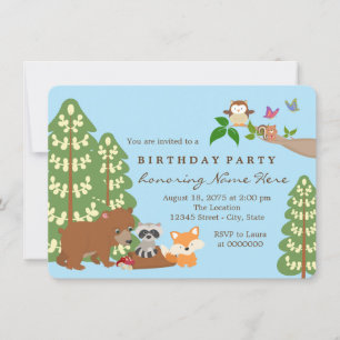 Invitation Fête d'anniversaire de Woodland