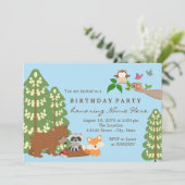 Invitation Fête d'anniversaire de Woodland (Debout devant)