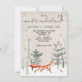 Invitation Fête d'anniversaire de Woodland Onderland (Devant)