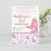 Invitation Fête d'anniversaire de Yee Haw (Debout devant)