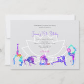 Invitation Fête d'anniversaire de Yoga (Devant)