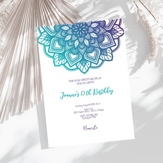 Invitation Fête d'anniversaire de Yoga