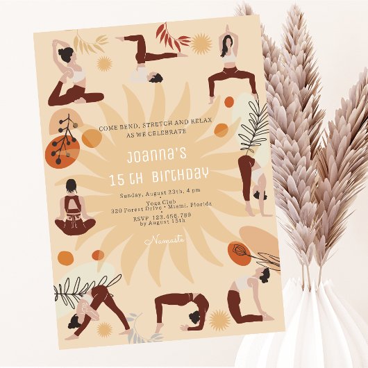 Invitation Fête d'anniversaire de Yoga