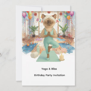 Invitation Fête d'anniversaire de yoga pour Amoureux de les c