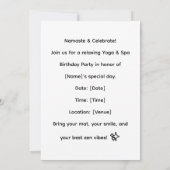 Invitation Fête d'anniversaire de yoga pour Amoureux de les c (Dos)