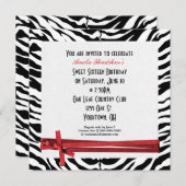 Invitation Fête d'anniversaire de Zebra (Devant / Derrière)