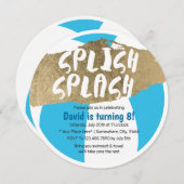 Invitation Fête d'anniversaire d'éclaboussure de Splish de (Devant / Derrière)