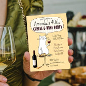 Invitation Fête d'anniversaire dégustation de fromage de chat
