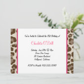 Invitation fête d'anniversaire d'empreinte de léopard (Debout devant)