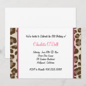 Invitation fête d'anniversaire d'empreinte de léopard (Devant / Derrière)