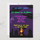 Invitation Fête d'anniversaire d'enfants Alien de l'espace (Dos)