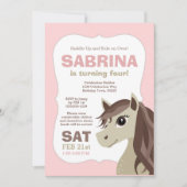 Invitation Fête d'anniversaire d'équitation de cheval (Devant)