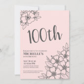 Invitation Fête d'anniversaire des 100 ans Rose Fardé (Devant)