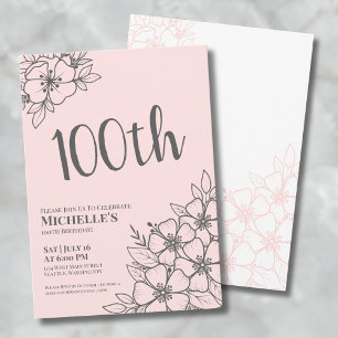 Invitation Fête d'anniversaire des 100 ans Rose Fardé