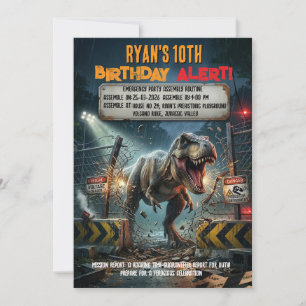 Invitation Fête d'anniversaire des 10 ans : Aventure Jurassiq