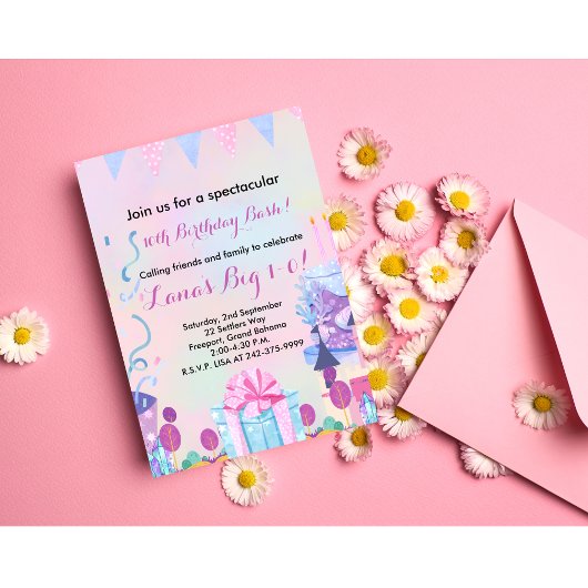 Invitation Fête d'anniversaire des 10 ans des filles