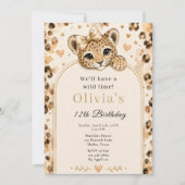 Invitation Fête d'anniversaire des 12 ans de Wild Leopard (Devant)