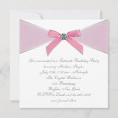 Invitation Fête d'anniversaire des 16 ans Sweet 16 rose et di (Dos)