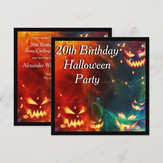 Invitation Fête d'anniversaire des 20 ans de Phantom Pumpkins (Devant / Derrière)