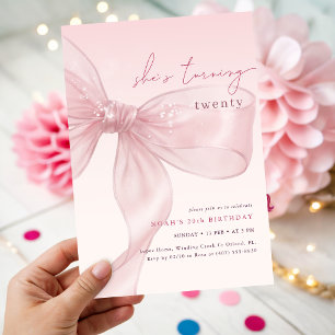 Invitation Fête d'anniversaire des 20 ans des filles avec un