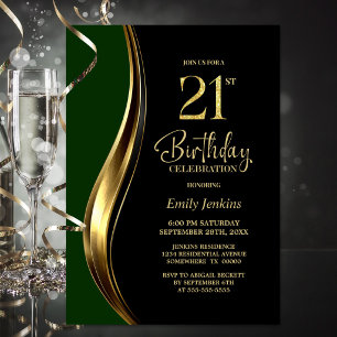 Invitation Fête d'anniversaire des 21 ans de Black Gold Green