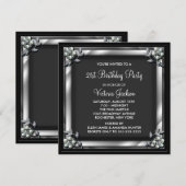 Invitation Fête d'anniversaire des 21 ans de la femme Perle N (Devant / Derrière)