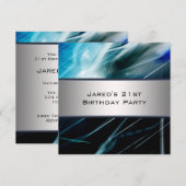 Invitation Fête d'anniversaire des 21 ans de l'homme abstrait (Devant / Derrière)