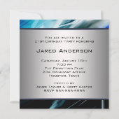 Invitation Fête d'anniversaire des 21 ans de l'homme abstrait (Dos)