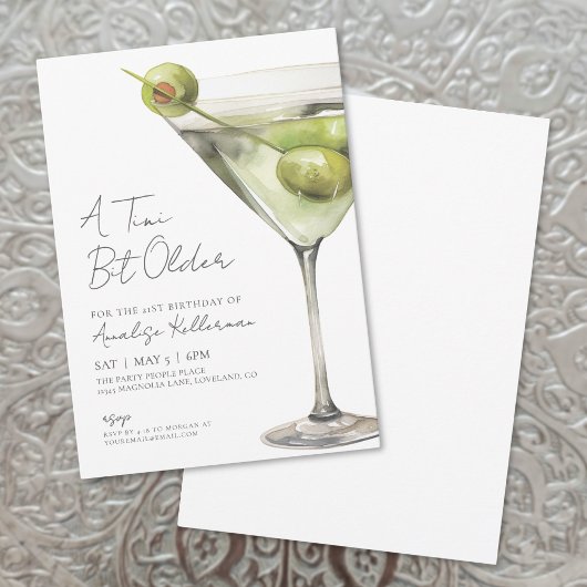 Invitation Fête d'anniversaire des 21 ans de Martini