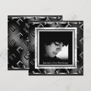 Invitation Fête d'anniversaire des 21 ans pour hommes Look mé