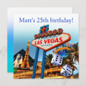 Invitation Fête d'anniversaire des 25 ans de Las Vegas (Devant / Derrière)