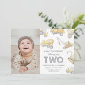 Invitation Fête d'anniversaire des 2 ans Construction (Debout devant)