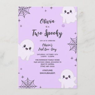 Invitation Fête d'anniversaire des 2 ans de Purple Two Spooky