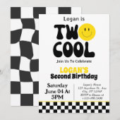 Invitation Fête d'anniversaire des 2 ans de Two Cool Boy (Devant / Derrière)