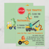 Invitation Fête d'anniversaire des 2 ans de Véhicule de Const (Devant / Derrière)