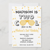 Invitation Fête d'anniversaire des 2 ans TWO Cool Sunglass (Devant)