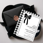 Invitation Fête d'anniversaire des 30 ans Black Bow Coquette 