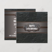 Invitation Fête d'anniversaire des 30 ans de l'homme en cuir (Devant / Derrière)