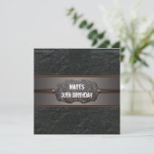 Invitation Fête d'anniversaire des 30 ans de l'homme en cuir (Debout devant)